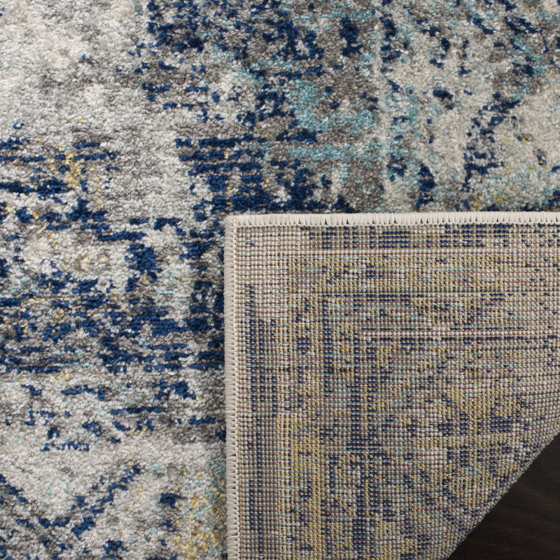 Tapis oriental bleu / ivoire Christa, Rectangle 8 pi x 10 pi