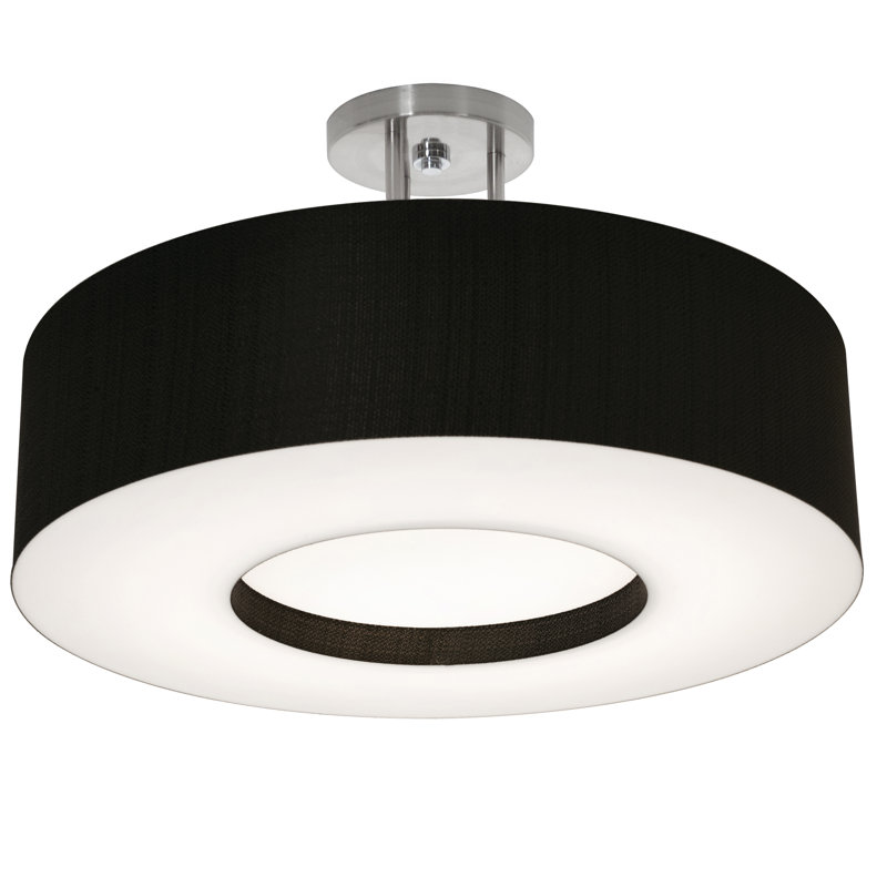 Montclair 1-Light 15" Semi Flush Mount, Black, 10.75" H x 19.25" W x 19.25" D