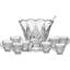 Dublin Crystal 10 Piece Punch Bowl & Punch Glass Set