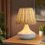 Luminaire suspendu en bambou tissé avec base en fer et trois températures de couleur