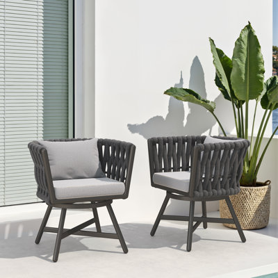 Chaise de salle à manger pivotante avec coussin Arlend