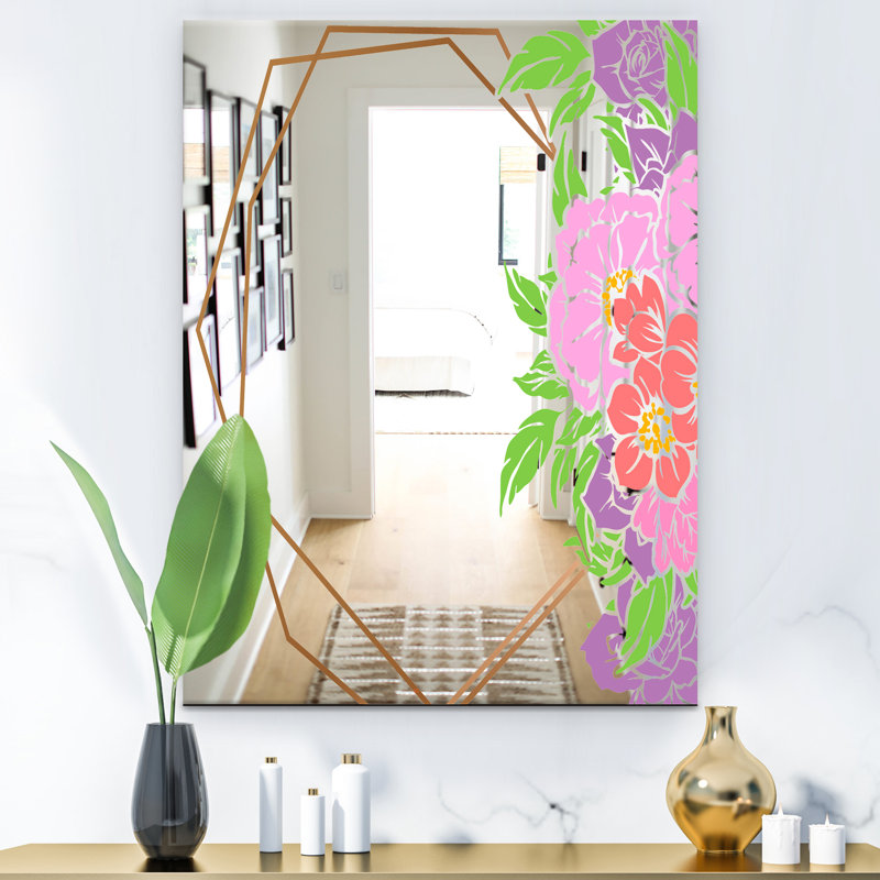 Miroir décoratif efflorescent, H 32 po x l 24 po