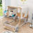 Wooden Car-Shaped Platform Bed with Pillows-1575108254