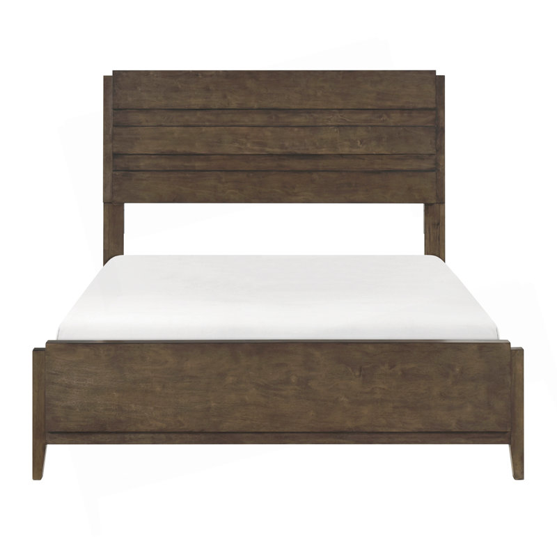 Mobilier de chambre à coucher à panneau durable classique en noyer foncé classique avec très grand lit 1 pièce
