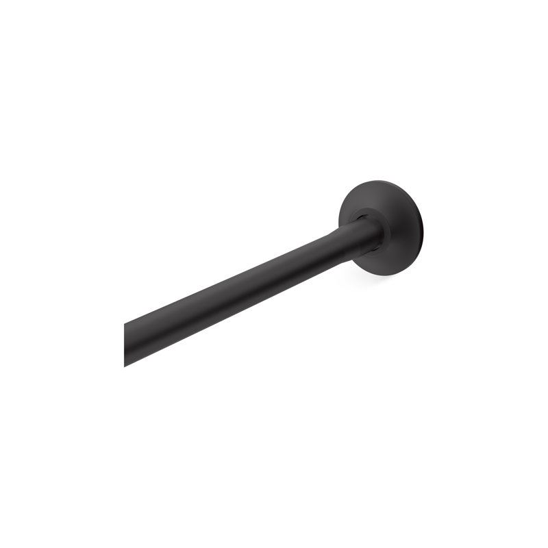 Expanse Curved Shower Rod - Transitional Design, Matte Black