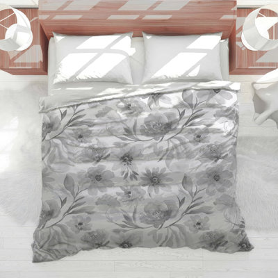 Couette aquarelle florale noire