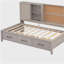 Canapé-lit double avec tablettes de rangement, tableau magnétique, ports USB et 3 tiroirs-1271798560