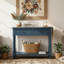 Console de style traditionnel avec deux tiroirs et une tablette inférieure (bleu marine foncé)