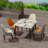 Annagh Stone Top Metal Base Dining Table-268854960-268855625