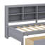 Lit de jour simple en bois avec 2 tiroirs, un support de rangement et des ports de chargement USB-1681738115