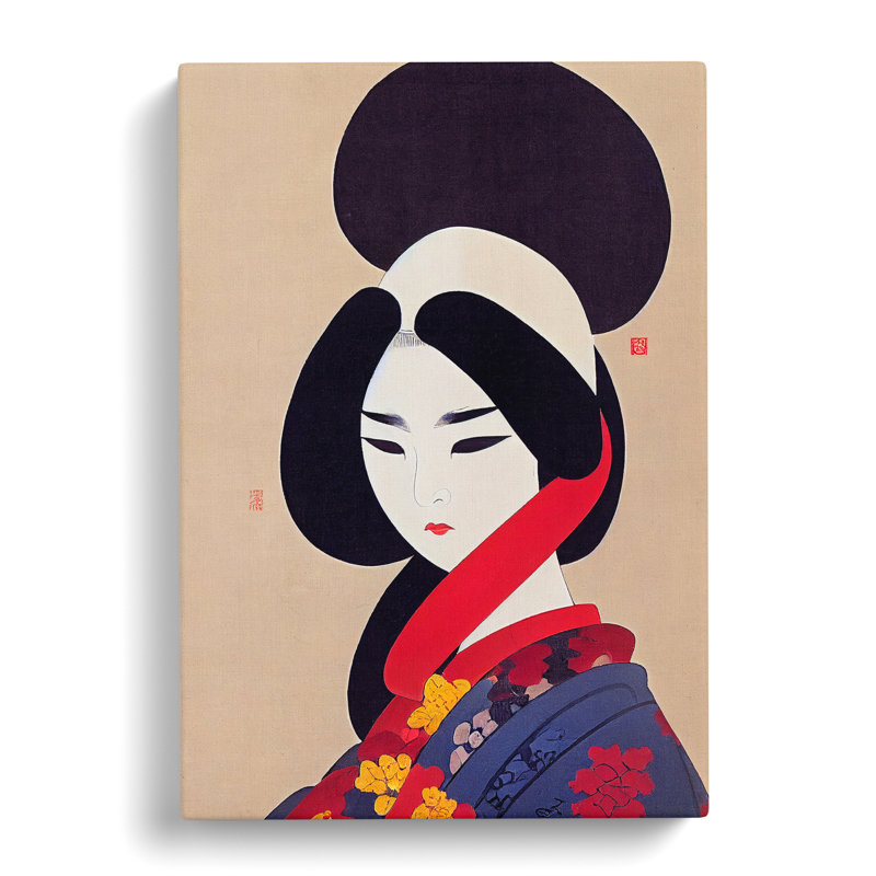 Charming Geisha - Wrapped Canvas