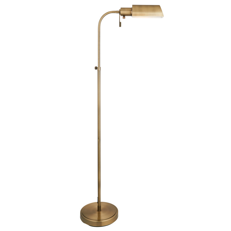 Pharmacy Reader Floor light finished in Ant. Brass