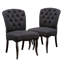 Chaise d'appoint rembourrée en lin capitonné Pangle-100640932