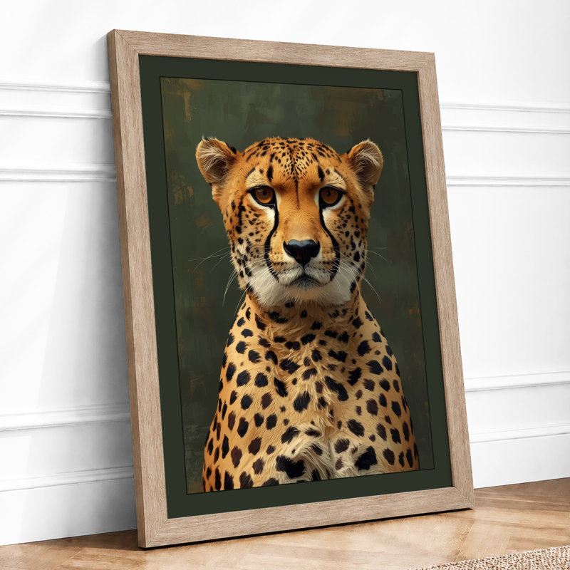 Cheetah Portrait Modern - Print, Oak, A4 - 29.7 x 21.0 cm