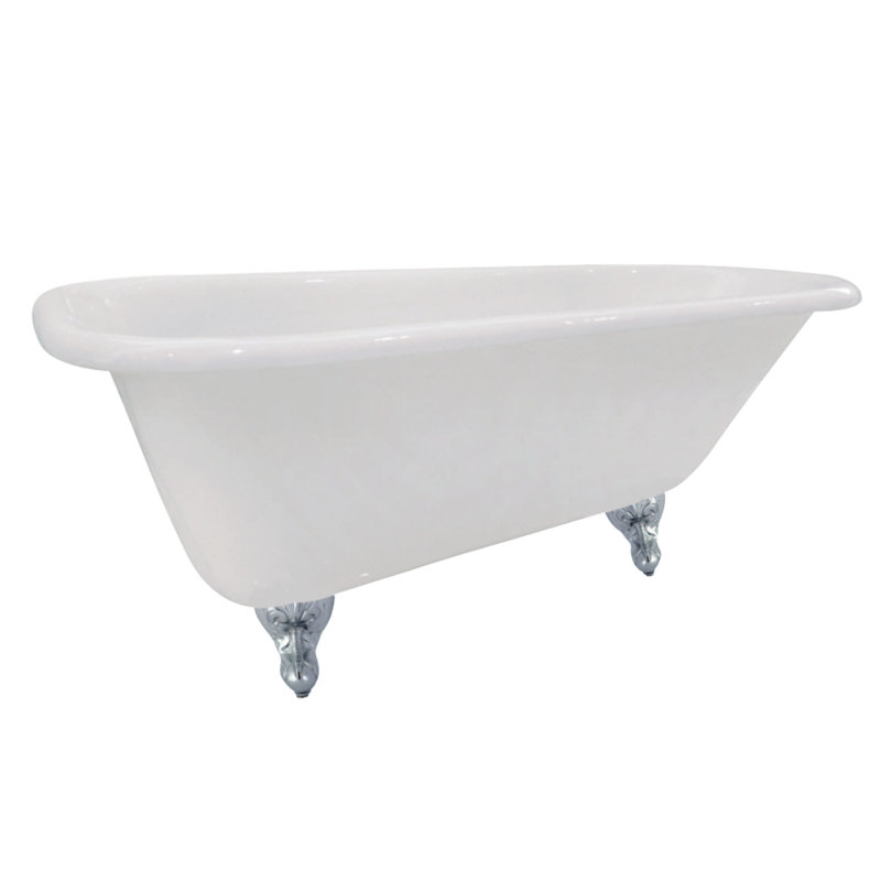 Baignoire sur pattes ovale en fer forgé rectangulaire de 66 pouces Kingston Eden (sans perçage de robinet) Kingston Eden