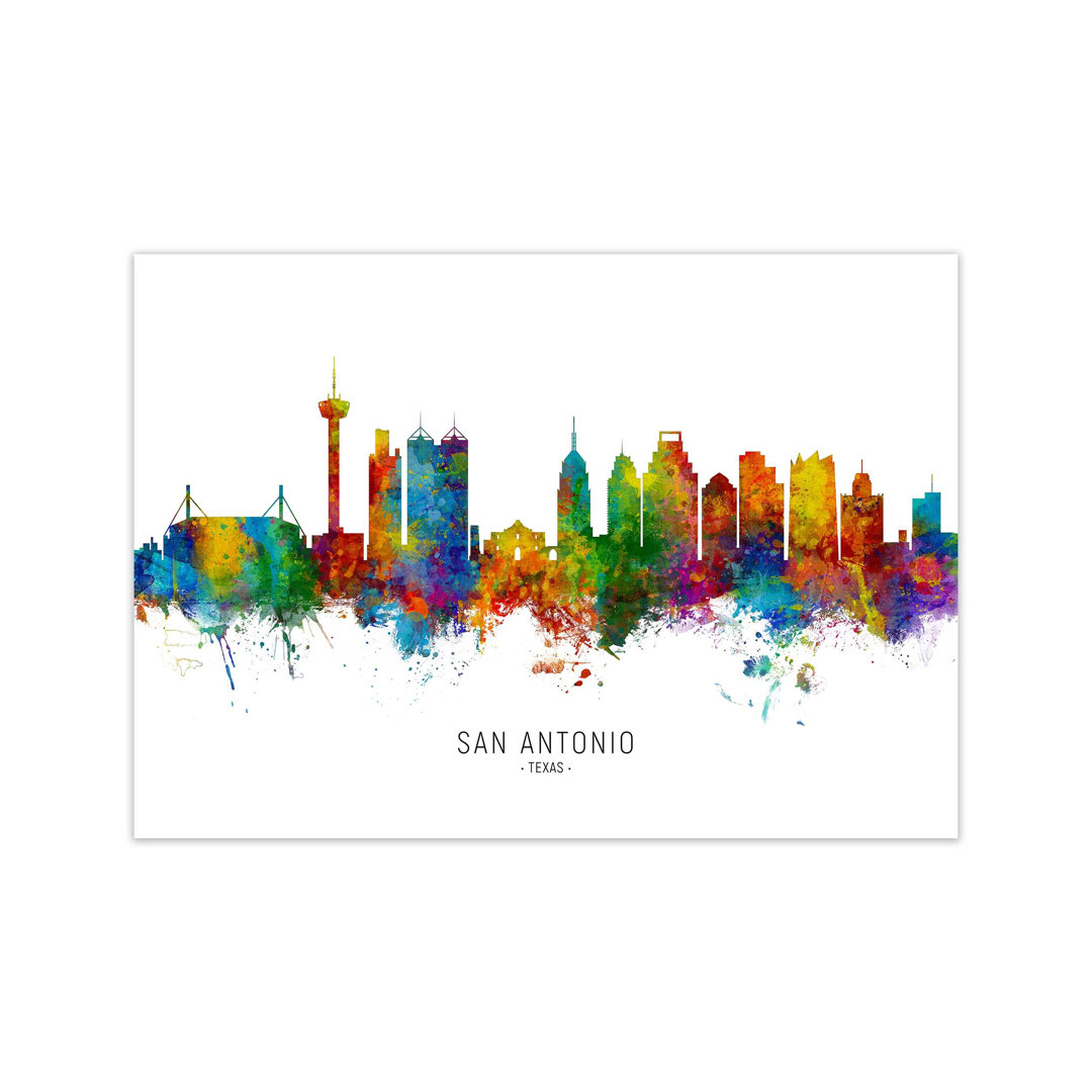 San Antonio Texas Skyline by Michael Tompsett - Print