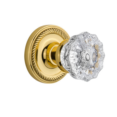 Rope Rosette with Crystal Door Knob