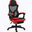 Fauteuil inclinable de bureau d'ordinateur à haut dossier avec repose-pieds, dossier en filet, soutien lombaire et roulettes Vinsetto