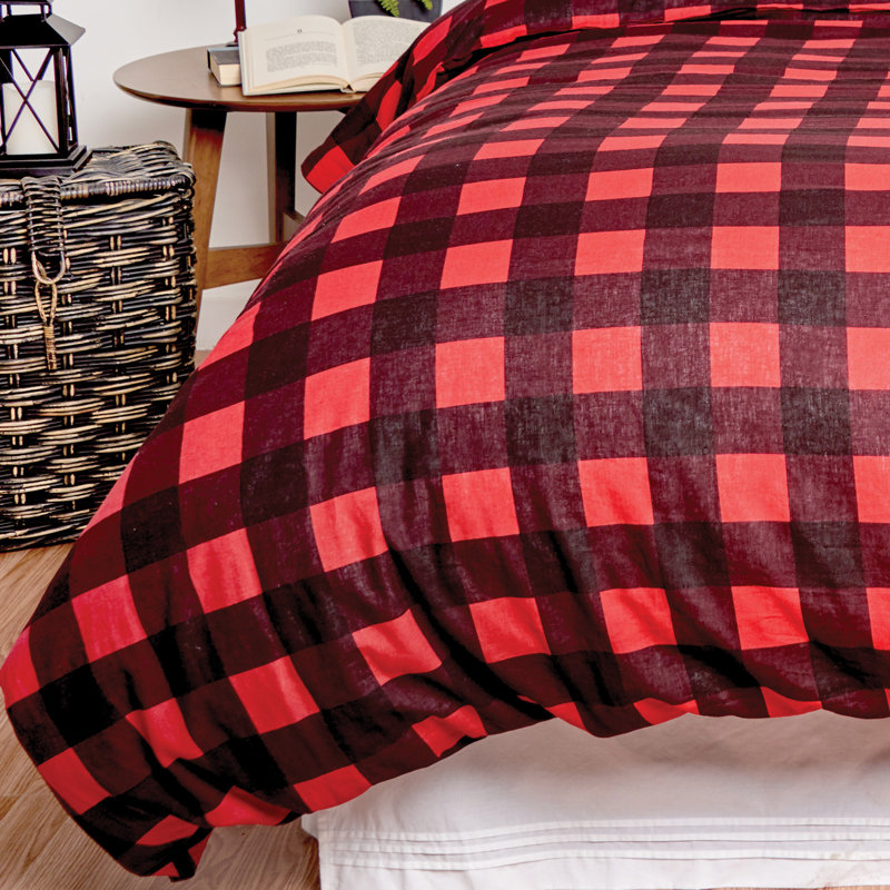 Peyton Reversible Duvet Cover Set, Full/Queen Duvet Cover + 2 Shams , Red