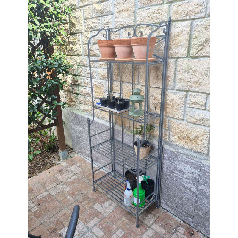 Broyles Metal Plant Stand, Grey