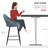 Upholstered Counter Stool with Metal Frame-1907933595