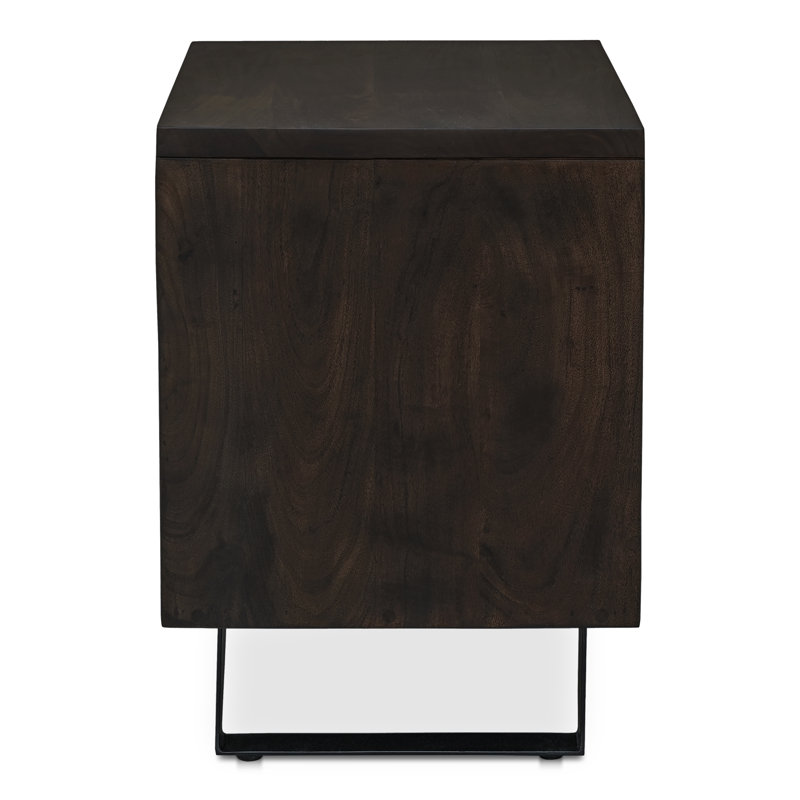 Madagascar 1 - Drawer Solid Wood Nightstand, Dark Brown