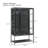 67.25'' Tall Iron Display Cabinet With Glass Door And LED Lights Steel Curio Cabinet For Collectibles Figures Trophies 3-Sided Glass Display Case For Home Office Study Room Stores Playroom - Black, Cabinet-473849955