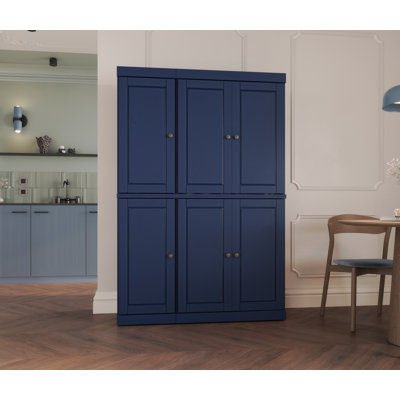 Niculae 100% Solid Wood Tall Kitchen Pantry Cabinet with Doors & 2 Drawers, Adjustable Shelves, Modular Kitchen Storage Cabinet, 48.5" W x 71.5" H