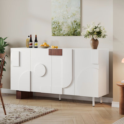 Buffet moderne avec 4 portes et tablettes réglables