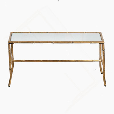 36X16x16.5" Antique Gold Coffee Table