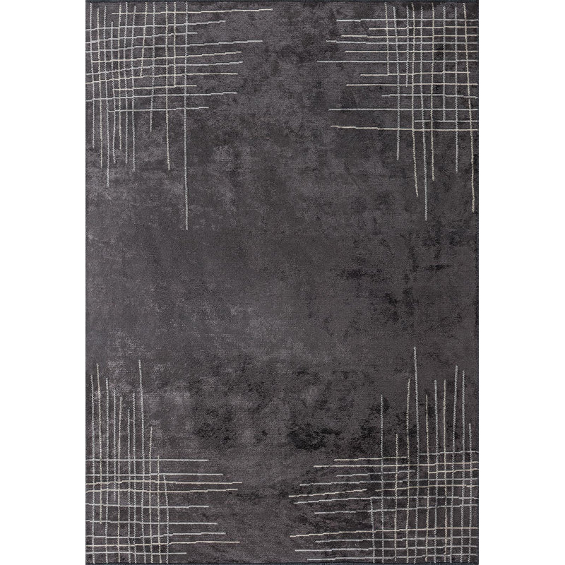 Delaryd Abstract Hand Loom Indoor / Outdoor Area Rug, Rectangle 7'10" x 9'10"