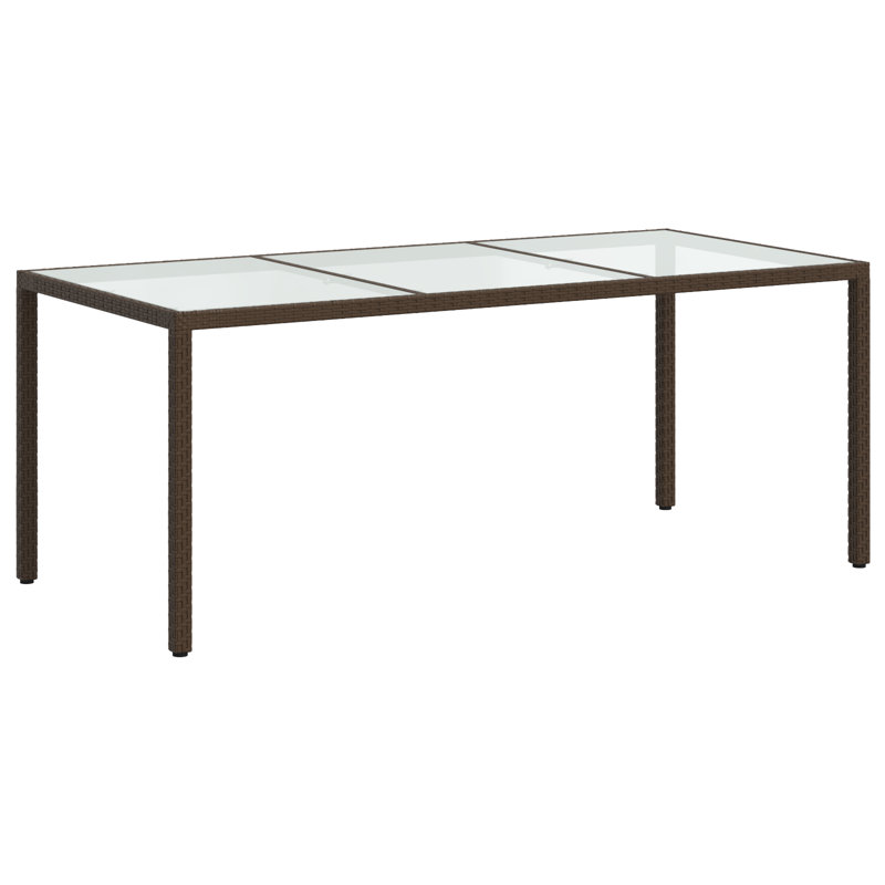Hardass Rectangular Wicker Outdoor Coffee Table , 190cm cm W 90cm cm D, Brown