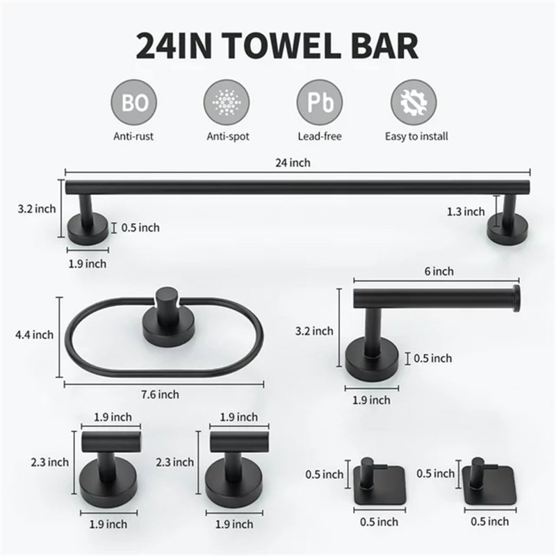 Ensemble de quincaillerie de salle de bain 7 pièces