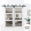 Portes coulissantes de grange coulissantes en verre transparent 3 lumières | Lucia 2555 | Ensemble de quincaillerie robuste pour rails 6,6 pi | Portes de garde-robe de chambre en bois massif - verre transparent-106926063