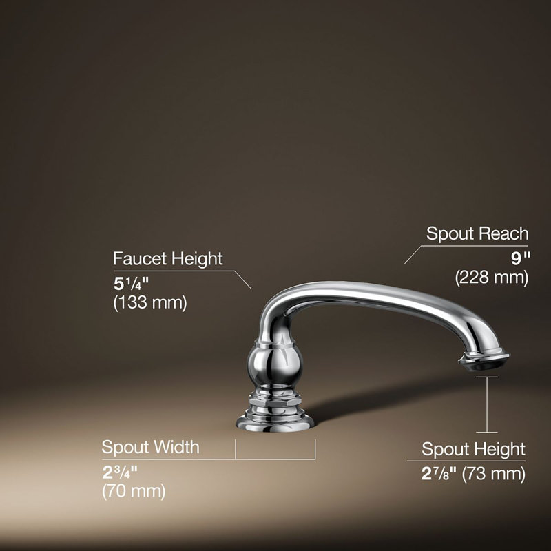 Bec de baignoire Artifacts, Chrome poli