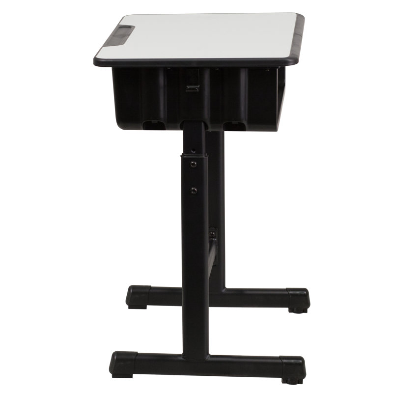 Adjustable Black and Gray Steel Student Desk