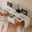 Bureau de jeu 94,5 po pour 2 personnes, bureau d'ordinateur long avec 4 tiroirs, bureau pour 2 personnes avec rangement pour le bureau personnel