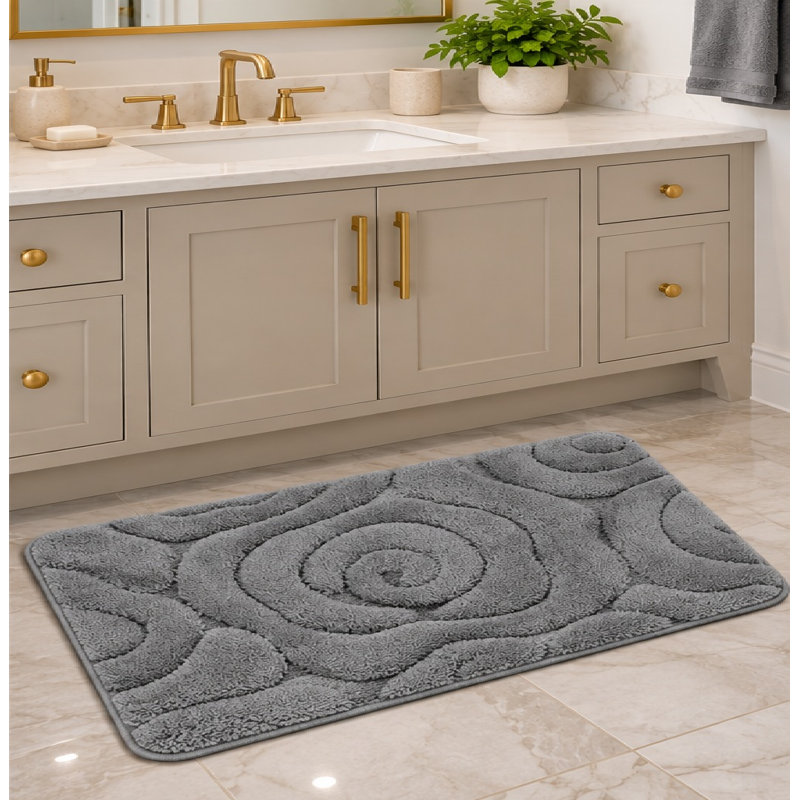Hardeman Non-Slip Bath Rug, Gray
