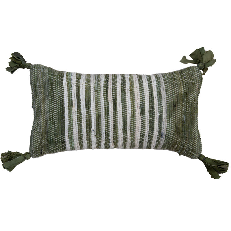 Housse et insert rectangulaires en coton, Vert/Ivoire