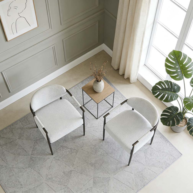 Ensemble de chaises de salle à manger moderne, Beige, bronze