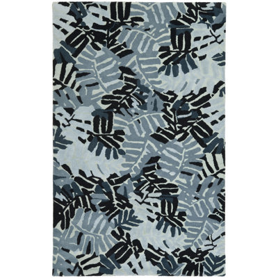Palm Leaf Martha Stewart Hand Tufted Wool Floral Rug