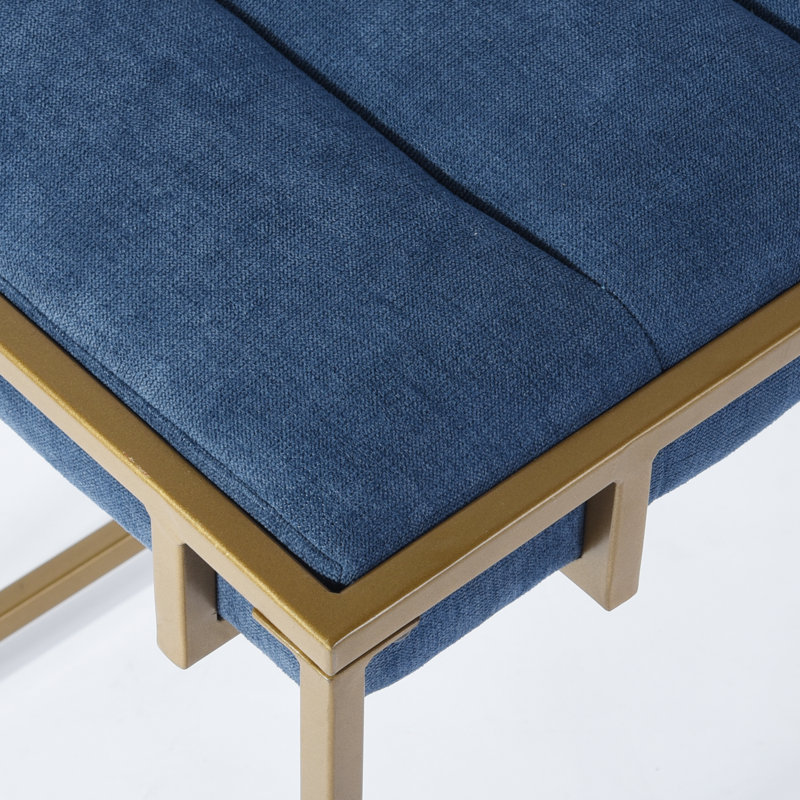 Claydon Metal Accent Stool, Blue