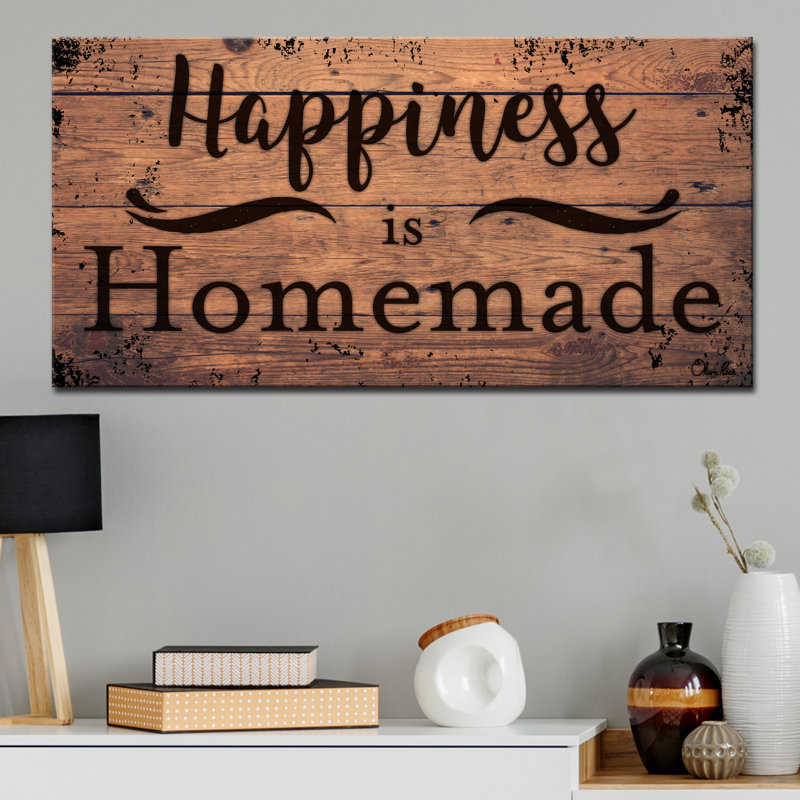 « Homemade » par Olivia rose, reproduction d’art textuel sur toile tendue, H 24 po x l 48 po x P 1,5 po