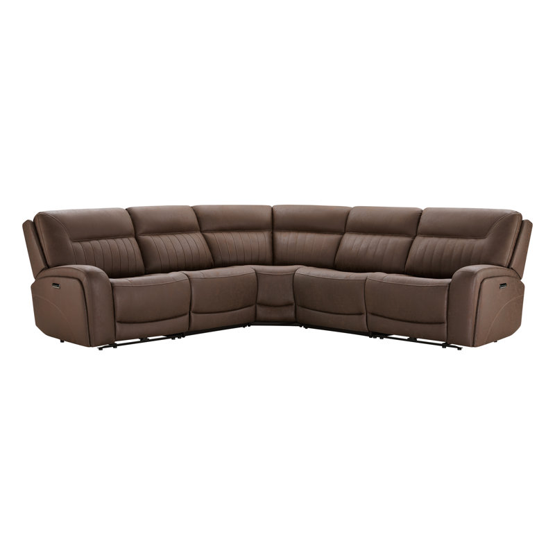 Upholstered Zero Gravity Power Reclining Sectional, Splash  Chocolate