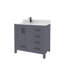 Meuble-lavabo simple 36 po avec plateau en quartz blanc Rooh-101808767-101808768