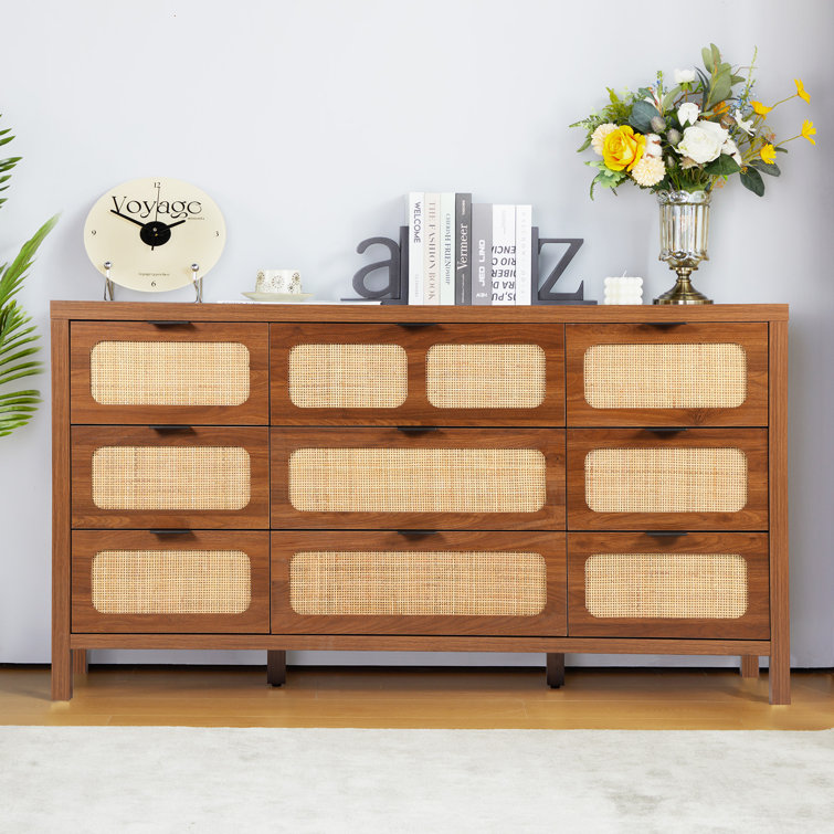 Abdullahi 9 Drawer Dresser - Brown / Natural