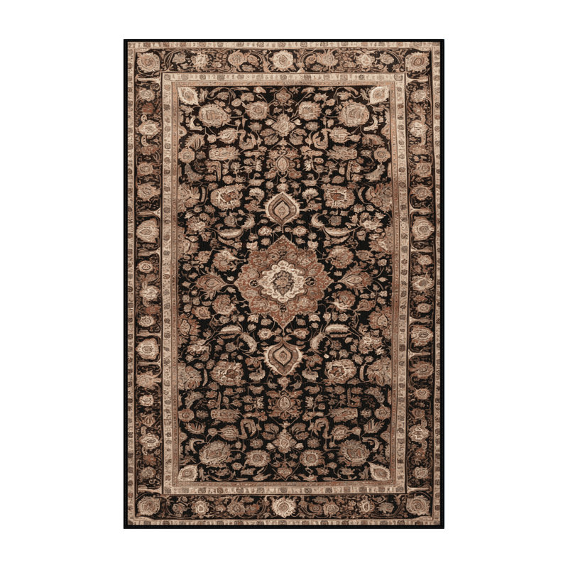 Tapis brun lavable à la machine, Rectangulaire 3 pi x 5 pi