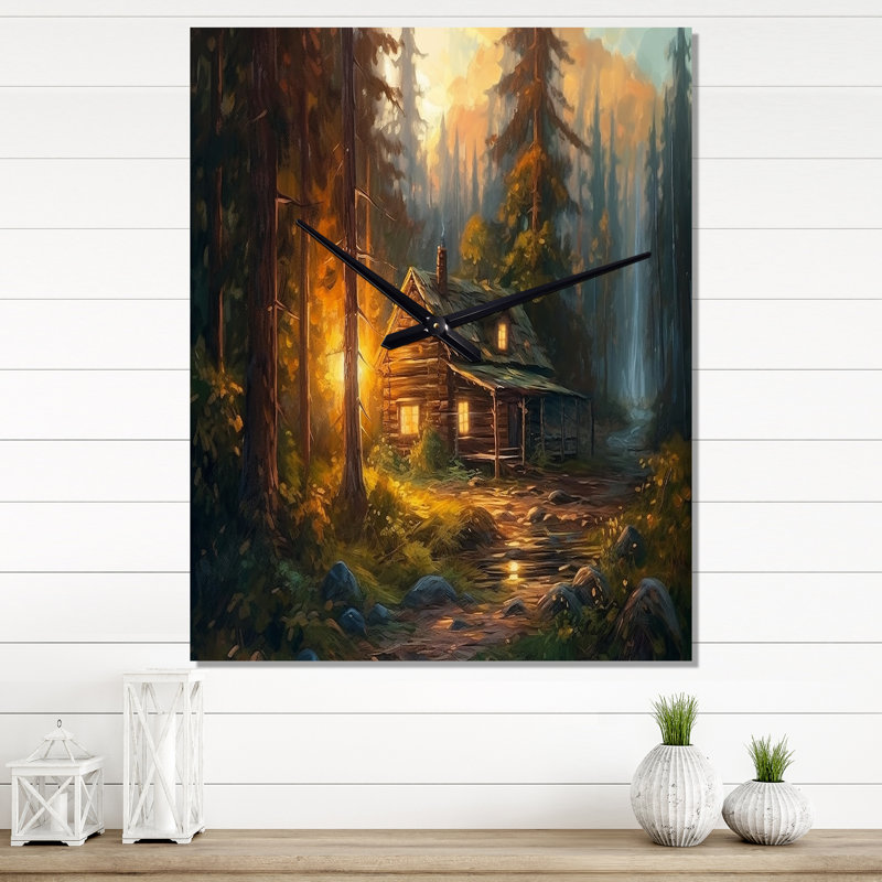 Intissar - Horloges murales paysage champêtre, H 40 po x l 30 po x P 1 po