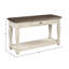 Console antique blanche et brune avec rangement