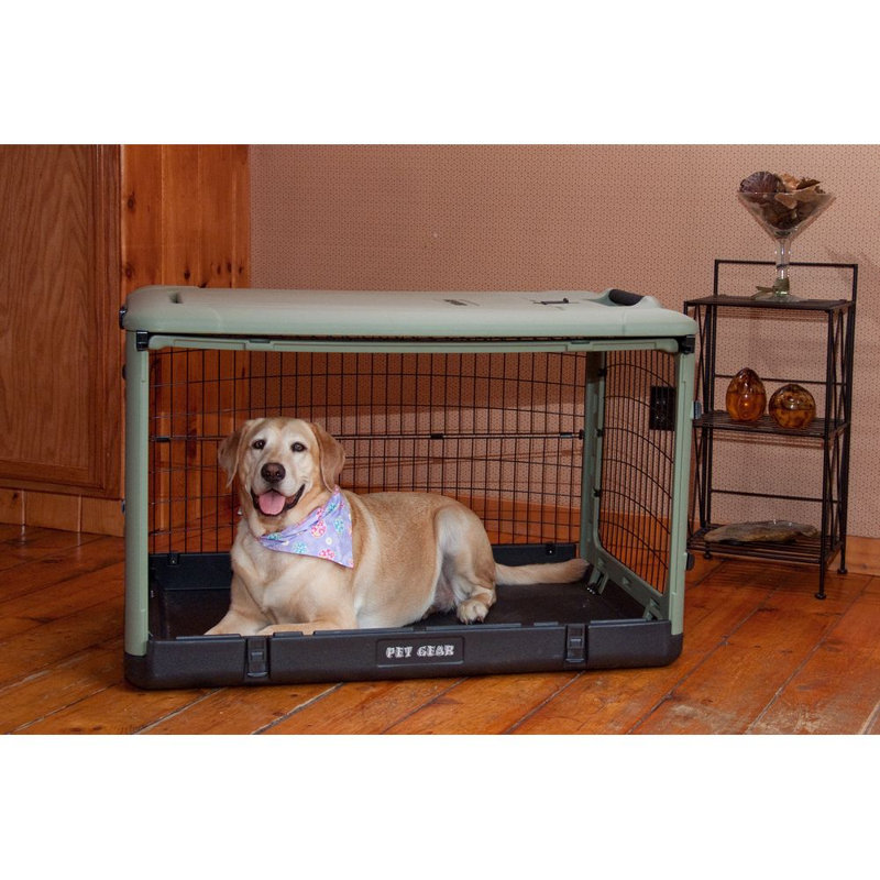 Cage pour animal Deluxe, Moyen (H 27 po x l 24 po x P 36 po), Sauge